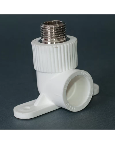 Угольник PPR Tebo настенный Ø25 х 1/2"Н белый