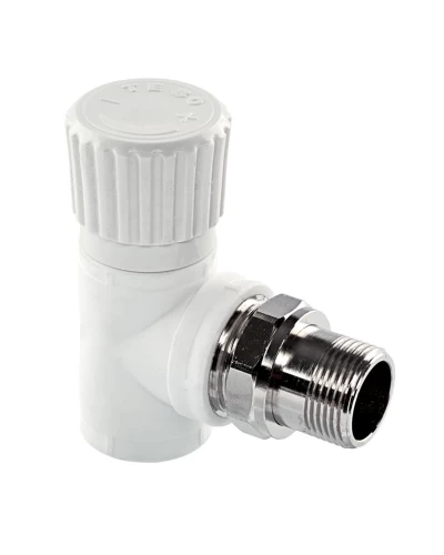 Вентиль PPR Tebo радиаторный угловой 25x3/4"Н белый