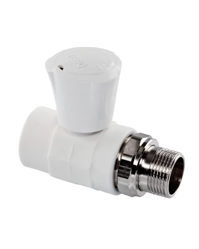 Кран шаровой PPR Tebo радиаторный прямой 20х1/2" белый