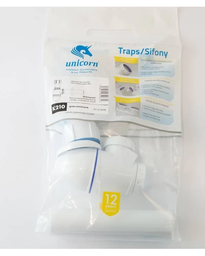 Сифон для пісуара Ø40 з відводом Ø50 UNICORN K210 1/50
