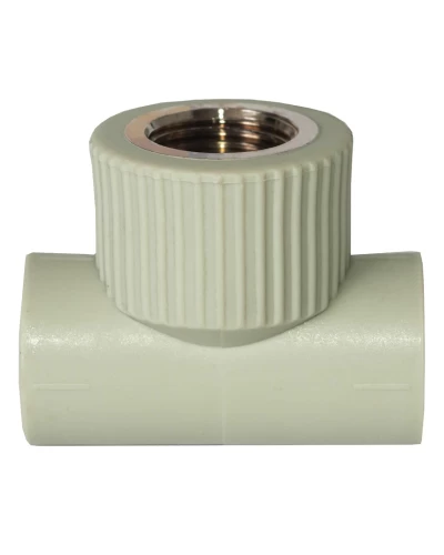 Тройник PPR Tebo Ø32 х 3/4"В х 32 серый