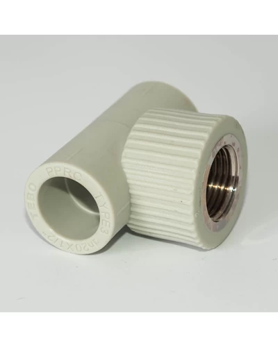 Тройник PPR Tebo Ø32 х 3/4"В х 32 серый
