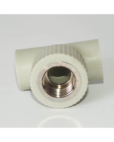 Тройник PPR Tebo Ø32 х 3/4"В х 32 серый