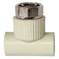 Тройник PPR Tebo с накидной гайкой Ø25 х 3/4" серый