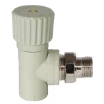 Вентиль PPR Tebo радіаторний кутовий Ø25 х 3/4"З сірий