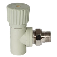 Вентиль PPR Tebo радіаторний кутовий Ø25 х 3/4"З сірий