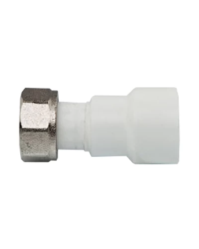 Муфта PPR Tebo с накидной гайкой (пластик.вставка) 20x1/2" белая