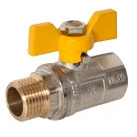 Кран шаровый 3/4" ЗВ желтая бабочка, с проточкой ASCO PN40 16/64