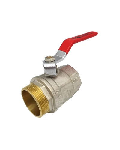 Кран кульовий 11/2" ЗВ червона ручка,з проточкою ASСO PN40  1/4