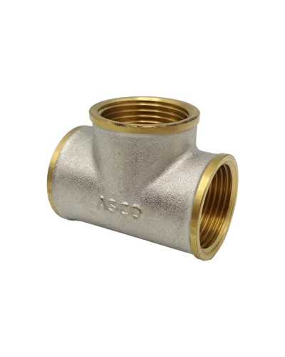Тройник 3/4" ВВВ никель. с проточкой ASCO 1/60
