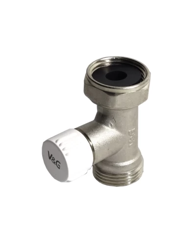 Узел для радиатора V&G одинарный прямой с вент. затвором 3/4"X 3/4" евроконус 48шт