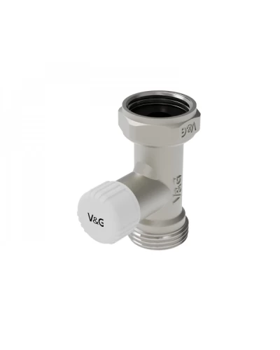 Узел для радиатора V&G одинарный прямой с вент. затвором 3/4"X 3/4" евроконус 48шт