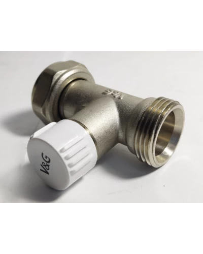 Узел для радиатора V&G одинарный прямой с вент. затвором 3/4"X 3/4" евроконус 48шт
