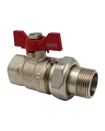 Кран-американка прямий 3/4" ВЗ V&G Optima червоний метелик 11шт.