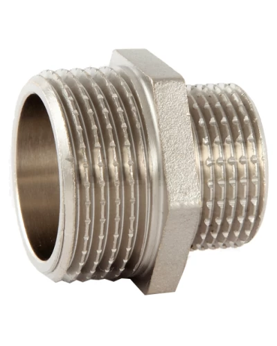 Ниппель редукционный латунный никель/профи 1/2"С х 11/4"С