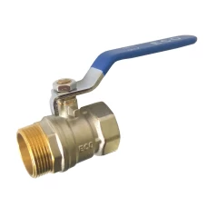 Кран шаровый 1/2" ЗВ никель голубая ручка ECO 16/160