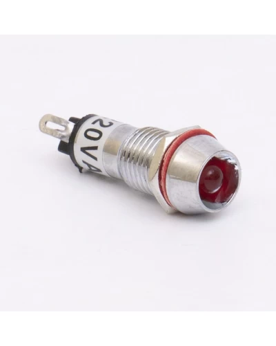 Светодиодный индикатор металлический AD22C-10 220v AС, красный