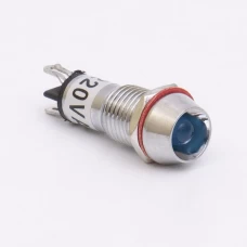 Світлодіодний індикатор металевий AD22C-10 220v AС, блакитний
