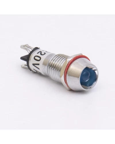 Світлодіодний індикатор металевий AD22C-10 220v AС, блакитний