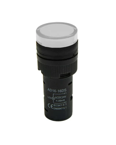 Светодиодный индикатор AD16-16DS 230v АC/DC, белый TAKEL