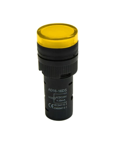 Светодиодный индикатор AD16-16DS 24v АC/DC, желтый TAKEL