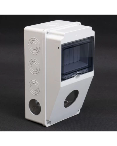 Корпус (щит) на 6 модулів та 1 силовий роз'єм 260x150x120мм IP54 TAKEL