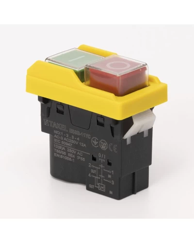 Пусковая электромагнитная кнопка ESSB-11YC 4pin, желтая рамка