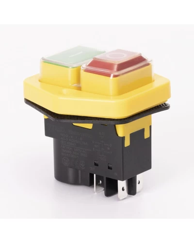 Пусковая электромагнитная кнопка ESSB-151YC 4pin, желтая рамка