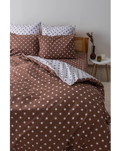 Комплект постільної білизни "Happy Sleep" Cappuccino Dots, 50x70 двоспальний