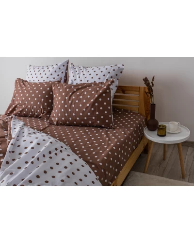 Комплект постільної білизни ТЕП "Happy Sleep" Cappuccino Dots, 50x70 євро