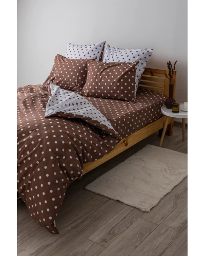 Комплект постільної білизни ТЕП "Happy Sleep" Cappuccino Dots, 50x70 євро
