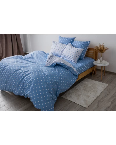 Комплект постільної білизни "Happy Sleep" Light Blue Dots, 50x70 полуторний