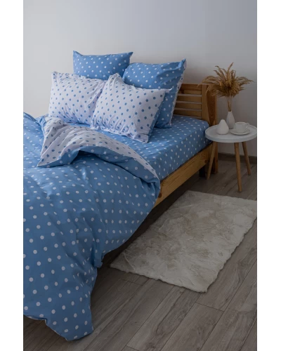 Комплект постільної білизни "Happy Sleep" Light Blue Dots, 50x70 полуторний