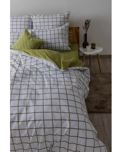 Комплект постільної білизни "Happy Sleep" Olive Check, 50x70 сімейний