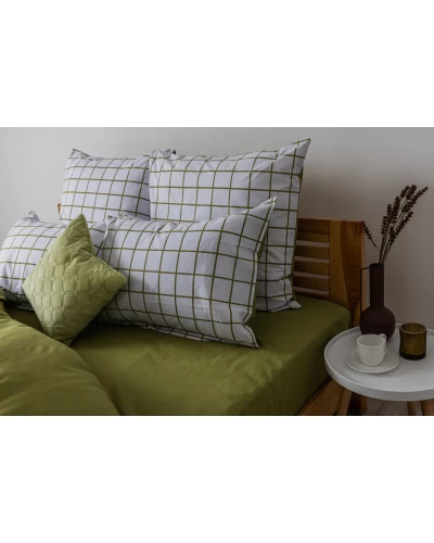 Комплект постільної білизни "Happy Sleep" Olive Check, 50x70 сімейний