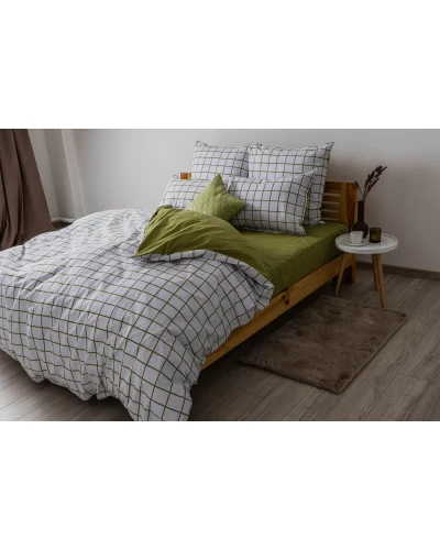 Комплект постільної білизни "Happy Sleep" Olive Check, 50x70 сімейний