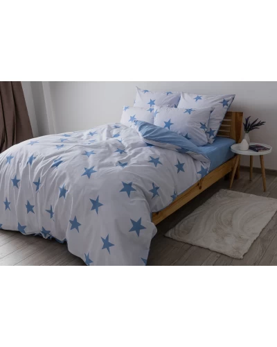 Комплект постільної білизни ТЕП "Soft dreams" Morning Star Blue, 70x70 євро