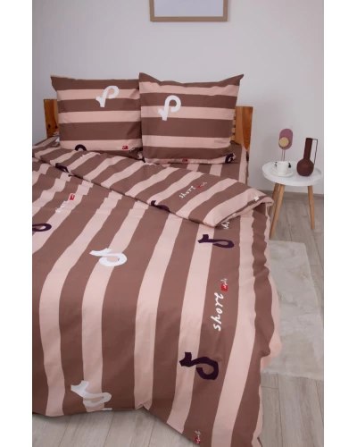 Комплект постельного белья ТЕП "Soft dreams" Line Brown, 70x70 полуторный