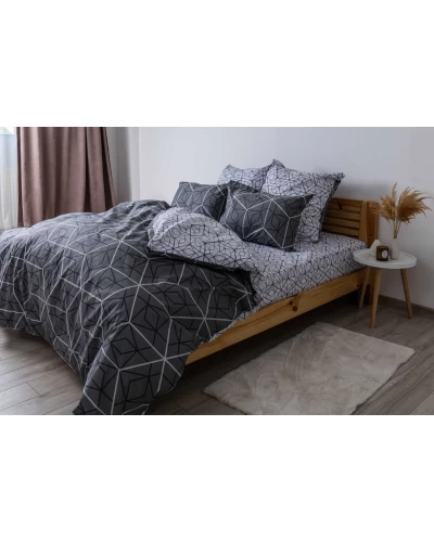 Комплект постельного белья ТЕП "Happy Sleep" Quadro Star grey, 50x70 полуторный