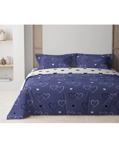 Комплект постельного белья ТЕП "Happy Sleep" NAVY BLUE LOVE 31, 50x70 двуспальный