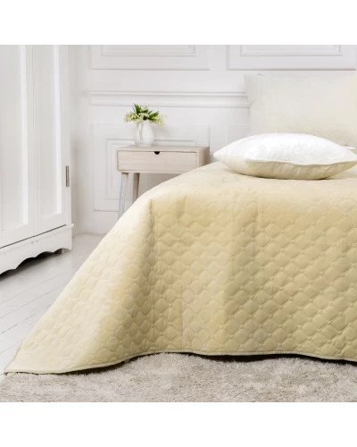 Покривало ТЕП "VELOUR" 180*240 см круглий бежевий ромб
