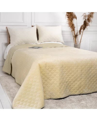 Покривало ТЕП "VELOUR" 180*240 см круглий бежевий ромб