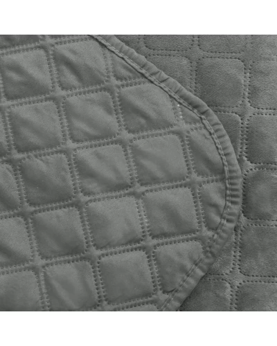 Покрывало ТЕП "VELOUR" 240*260 см серый/ромб круглый