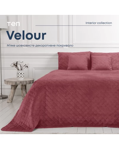 Покрывало ТЕП "VELOUR" 150*210 см Mesa Rose/ромб круглый