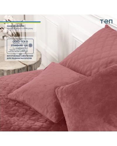 Покрывало ТЕП "VELOUR" 150*210 см Mesa Rose/ромб круглый