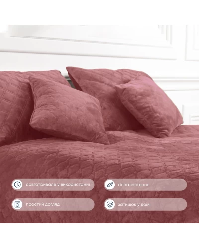 Покрывало ТЕП "VELOUR" 150*210 см Mesa Rose/ромб круглый