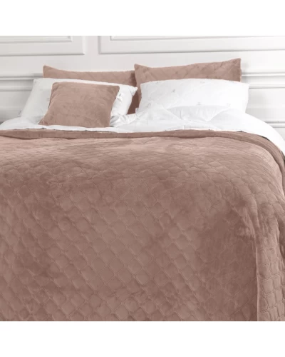 Покрывало ТЕП "VELOUR" 220*240 см пудра ромб круглый