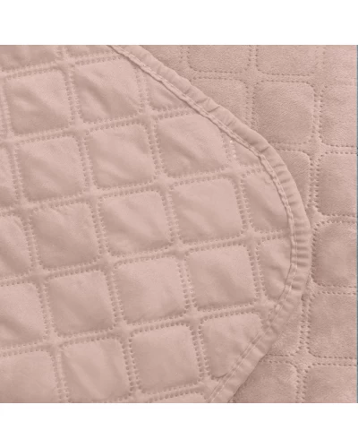 Покрывало ТЕП "VELOUR" 220*240 см пудра ромб круглый