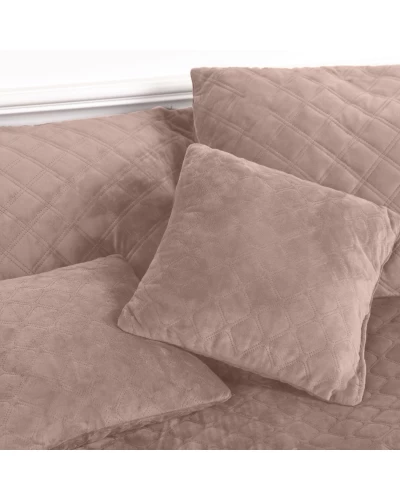 Покрывало ТЕП "VELOUR" 220*240 см пудра ромб круглый