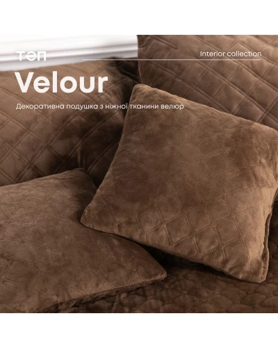 Подушка декоративная "VELOUR" 40*40 см коричневый